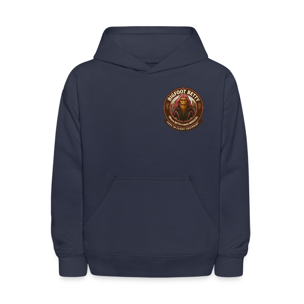Kids' Hoodie - Hope in Every Footprint (F/B) (RETRO) - navy