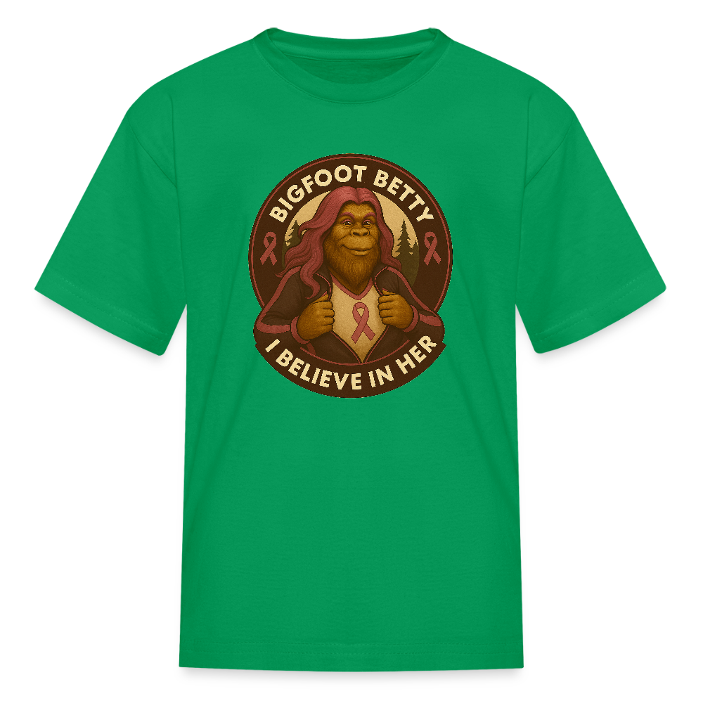 Kids' T-Shirt -I Believe In Her (RETRO) - kelly green