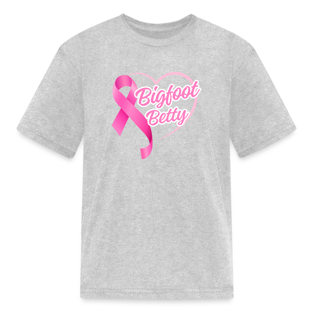 Kids' T-Shirt - BFB Pink Ribbon - heather gray