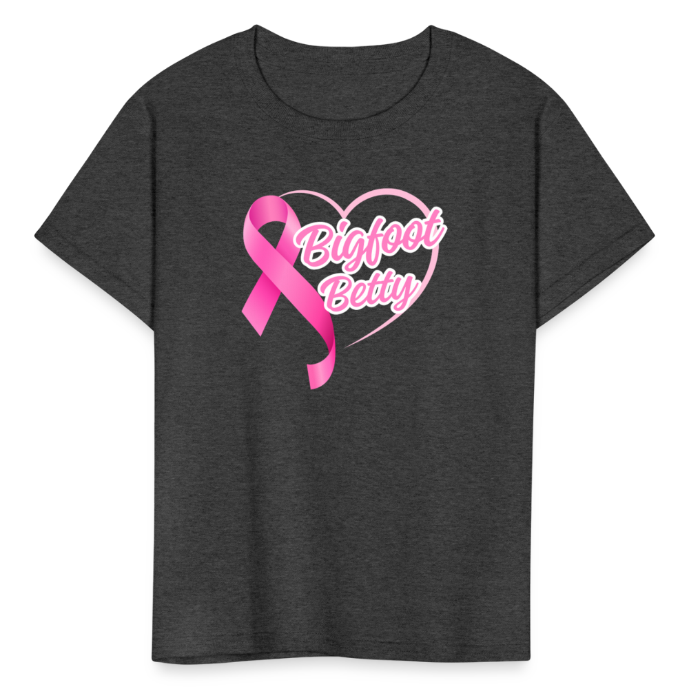 Kids' T-Shirt - BFB Pink Ribbon - heather black