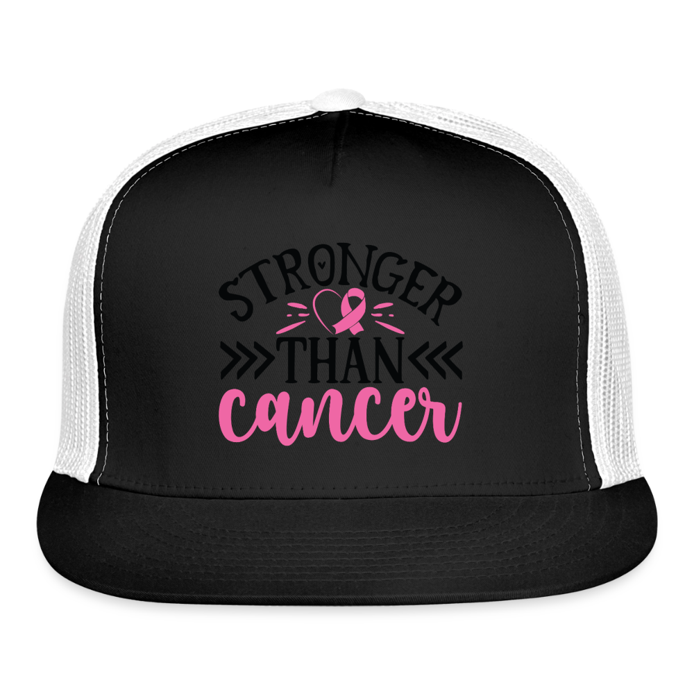 Stronger Than Cancer Trucker Hat - black/white