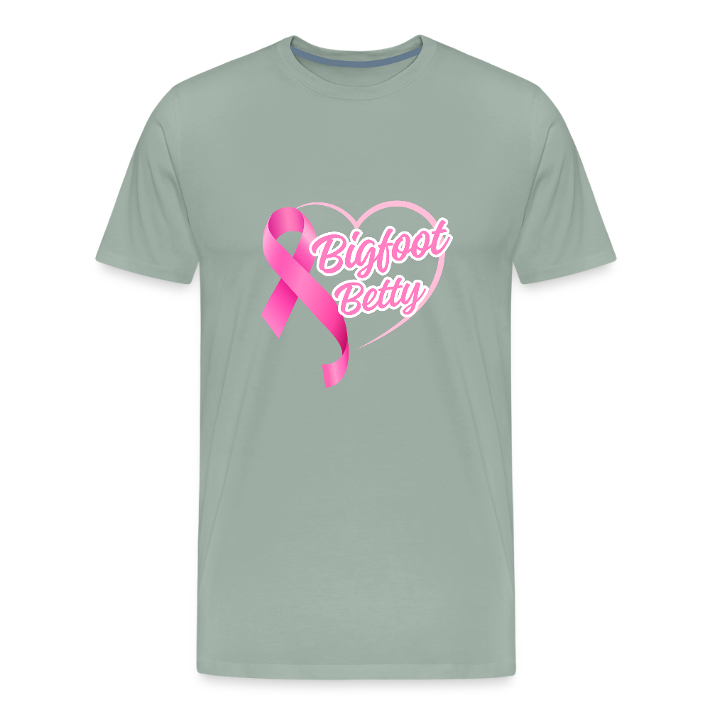 Men's Premium T-Shirt -BFB Pink Ribbon - steel green
