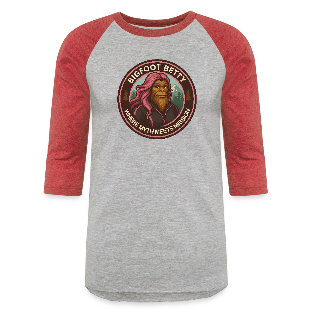 Baseball T-Shirt - Where Myth Meets Mission (RETRO) - heather gray/red