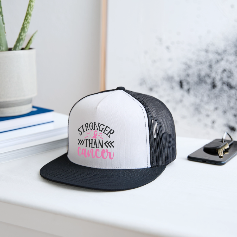 Stronger Than Cancer Trucker Hat - white/black