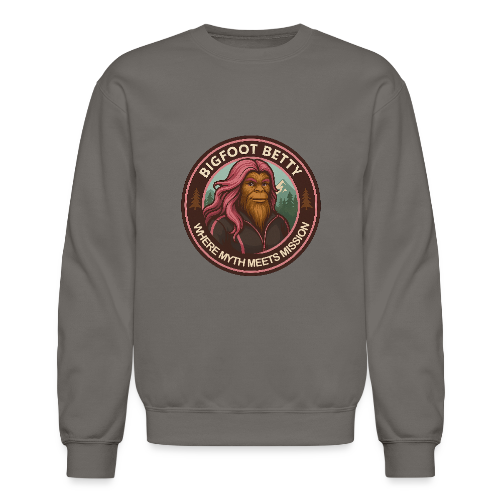 Crewneck Sweatshirt - Where Myth Meets Mission (RETRO) - asphalt gray