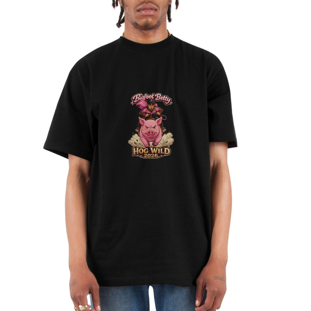 Unisex Oversized Heavyweight T-Shirt - BFB Hog Wild - HOG - black