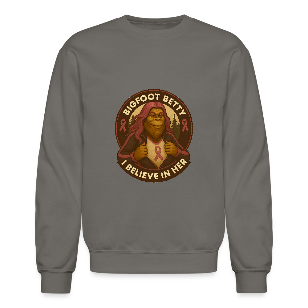 Crewneck Sweatshirt - Where Myth Meets Mission (RETRO) - asphalt gray