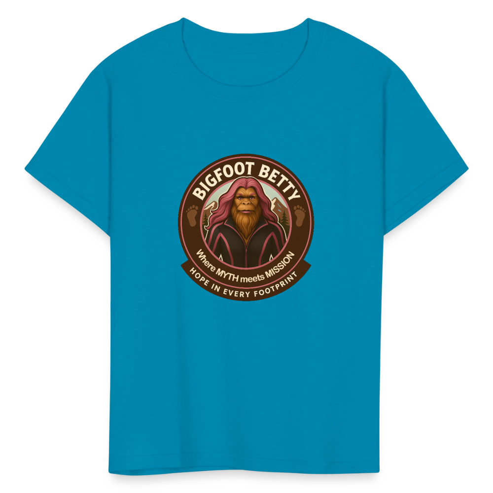 Kids' T-Shirt - Hope in Every Footprint (RETRO) - turquoise