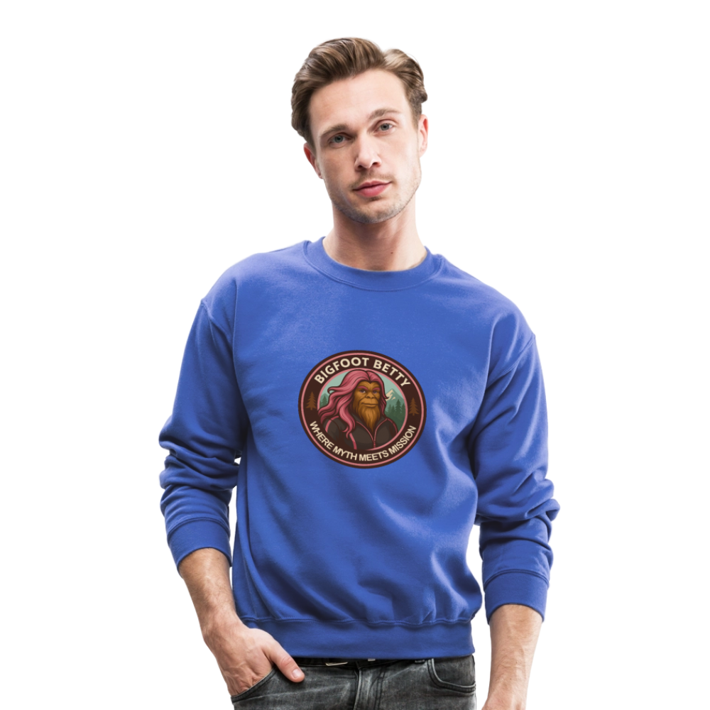 Crewneck Sweatshirt - Where Myth Meets Mission (RETRO) - royal blue