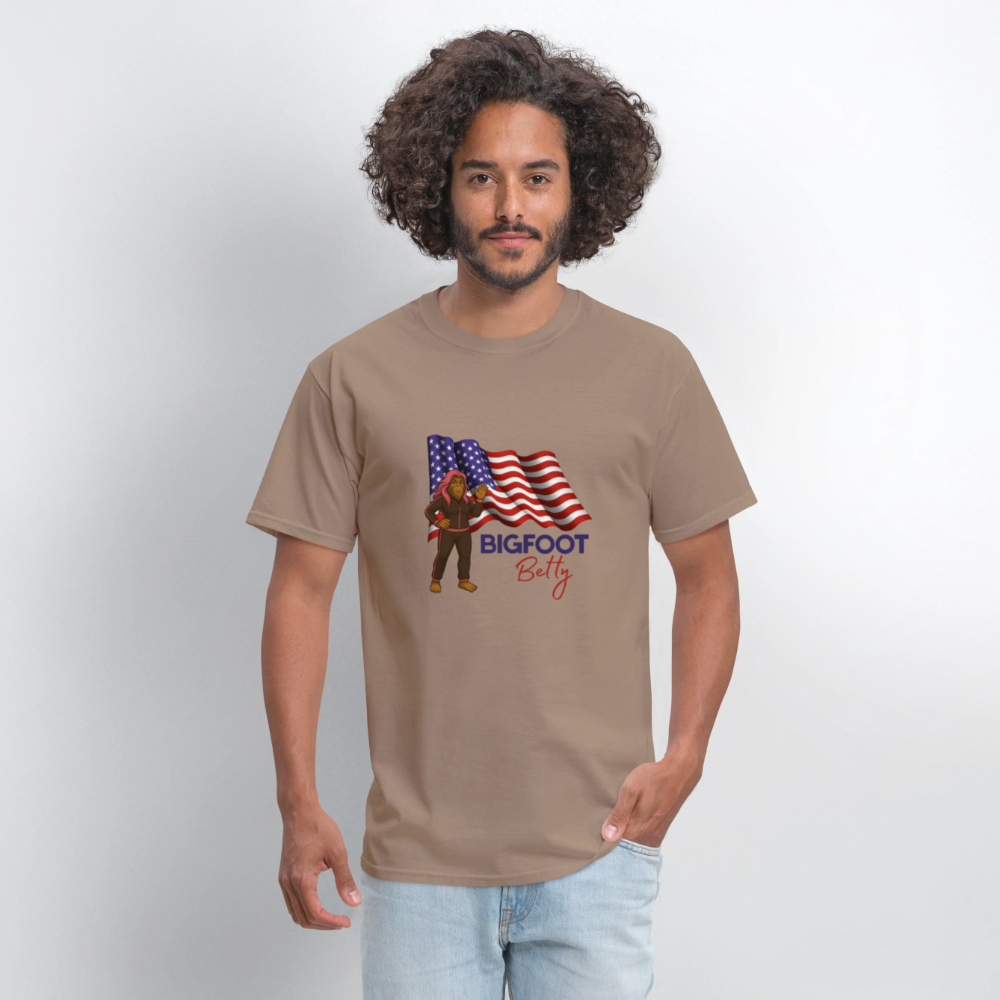 BFB July 4 -Waving Flag Unisex Classic T-Shirt - brown savana