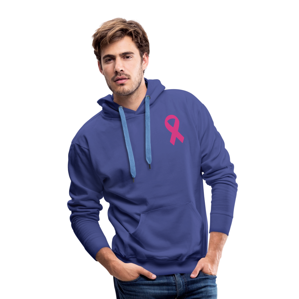 Men’s Premium Hoodie - Where Myth Meets Mission  (RETRO) PINK RIBBON - royal blue
