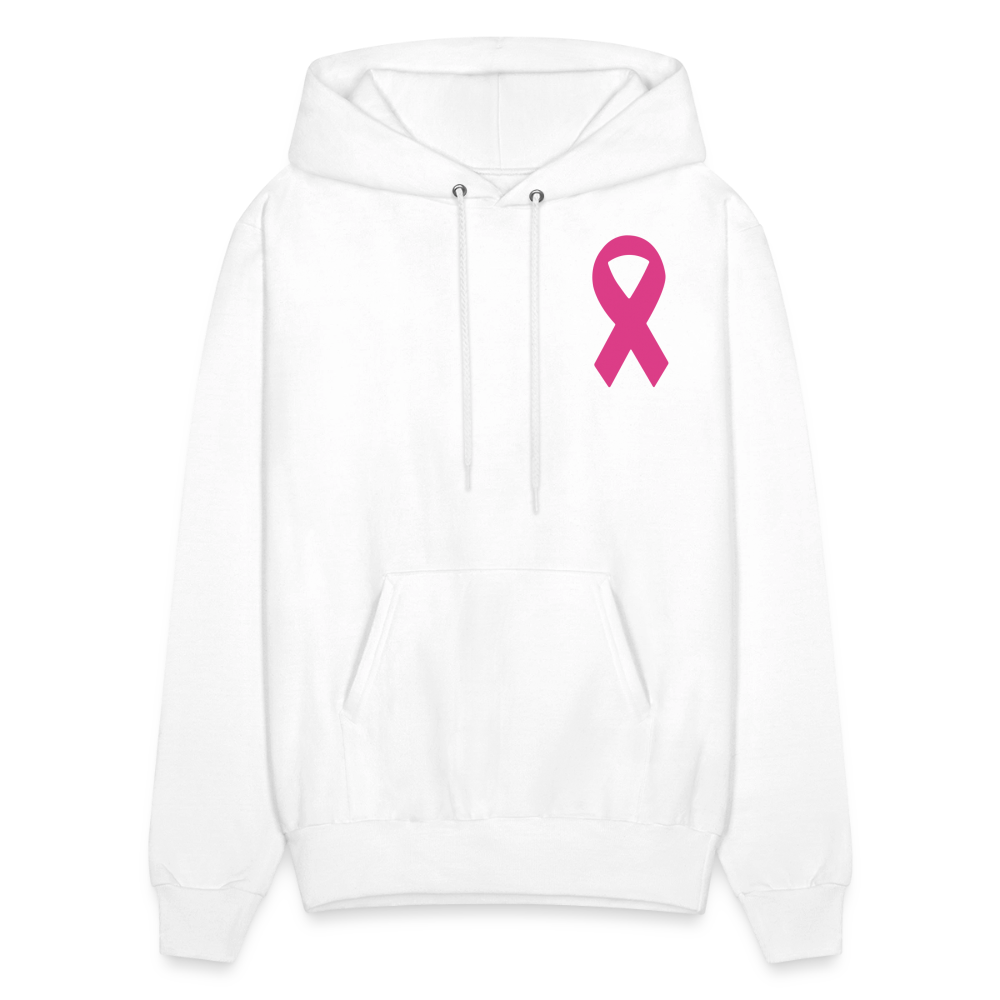 Men's Hoodie - Where Myth Meets Mission (RETRO) PINK RIBBON - white