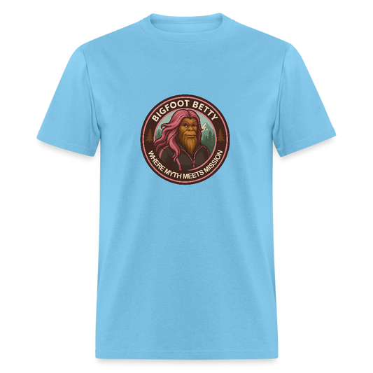 Unisex Classic T-Shirt - Where Myth Meets Mission (RETRO) - aquatic blue