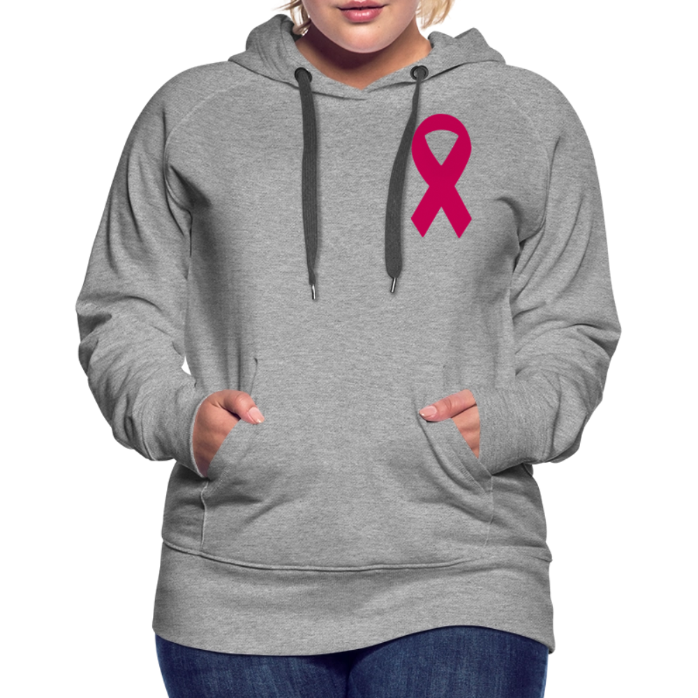 Women’s Premium Hoodie - I Believe In Her (F/B) (RETRO) PINK RIBBON - heather grey