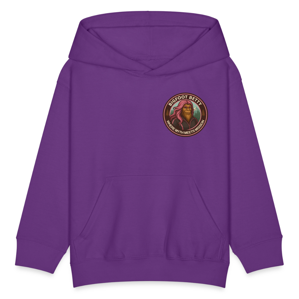 Kids' Hoodie - Where Myth Meets Mission (F/B) (RETRO) - purple