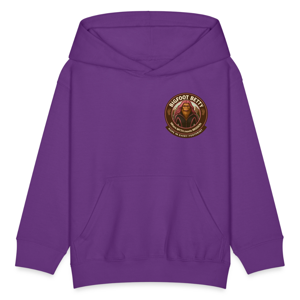 Kids' Hoodie - Hope in Every Footprint (F/B) (RETRO) - purple