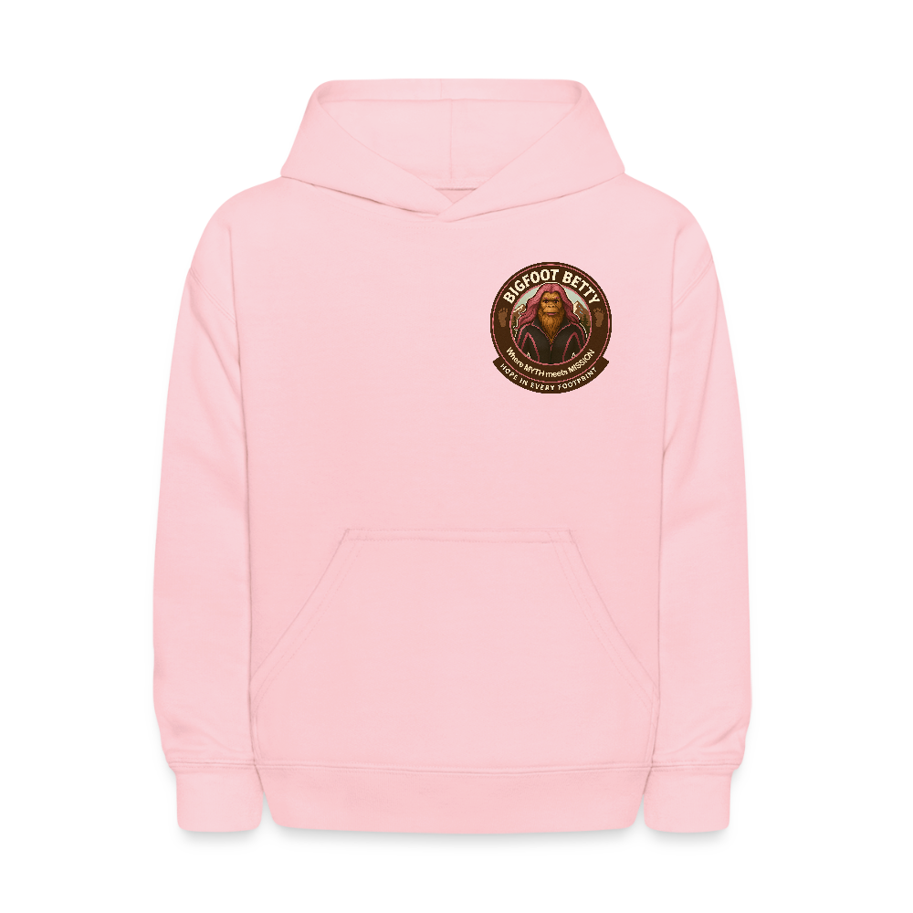 Kids' Hoodie - Hope in Every Footprint (F/B) (RETRO) - pink
