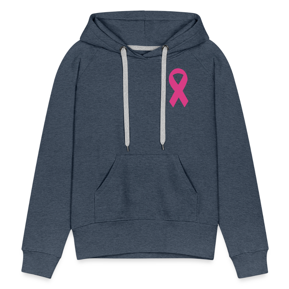 Women’s Premium Hoodie - I Believe In Her (F/B) (RETRO) PINK RIBBON - heather denim