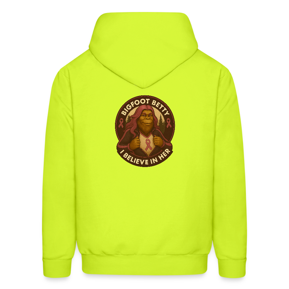 Men's Hoodie - I Believe In Her (RETRO) - safety green