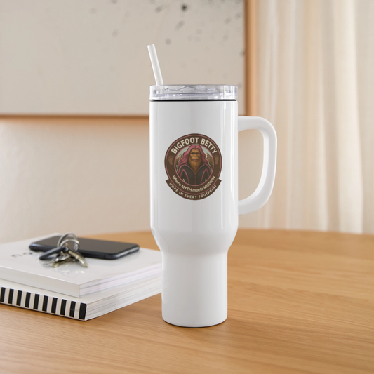 40 oz Travel Tumbler - Hope in Every Footprint (RETRO) - white