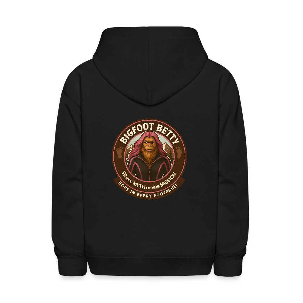 Kids' Hoodie - Hope in Every Footprint (F/B) (RETRO) - black
