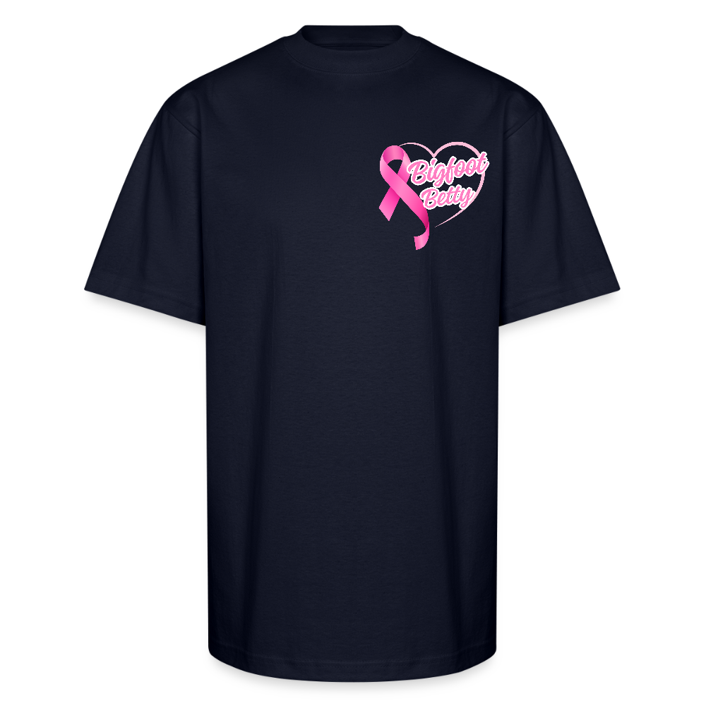 Unisex Oversized Heavyweight T-Shirt - BFB Pink Ribbon - navy