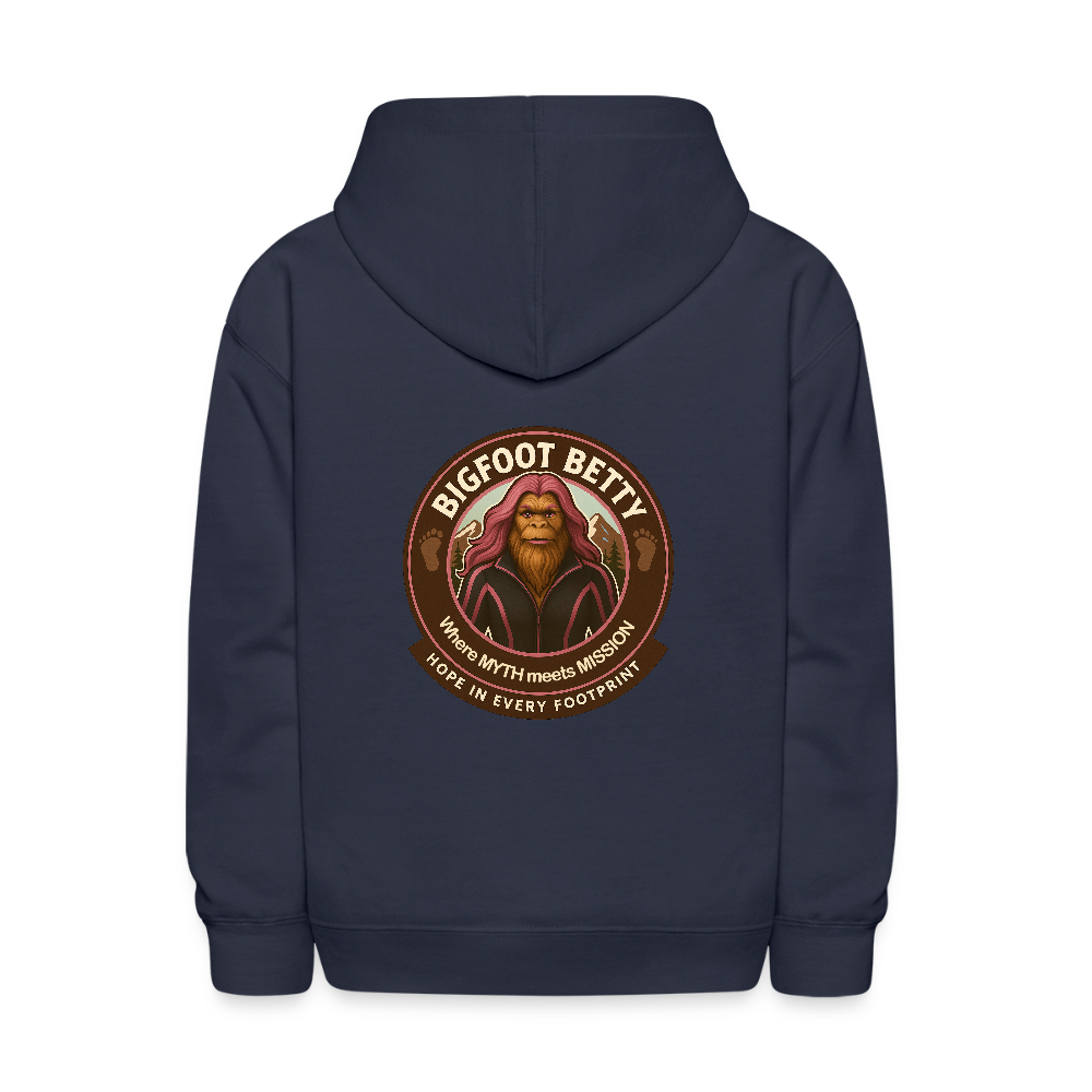 Kids' Hoodie - Hope in Every Footprint (F/B) (RETRO) - navy
