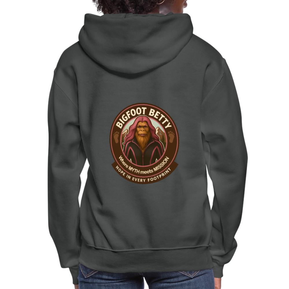 Women's Hoodie - Hope in Every Footprint (RETRO) - asphalt