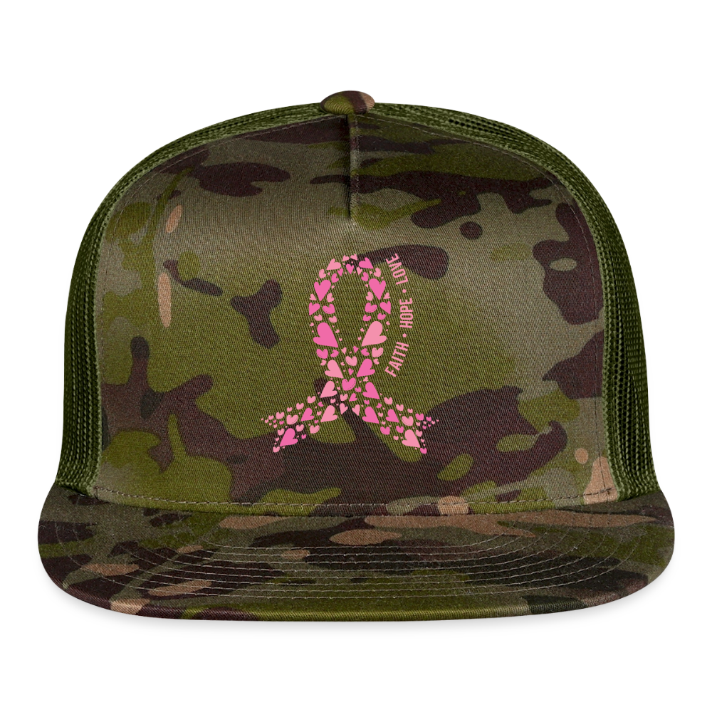 Faith Hope Love Trucker Hat - MultiCam\green