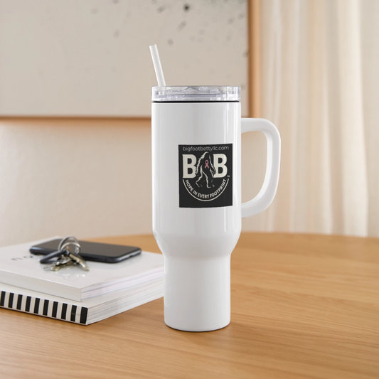 40 oz Travel Tumbler - 2026 BFB B&W - white